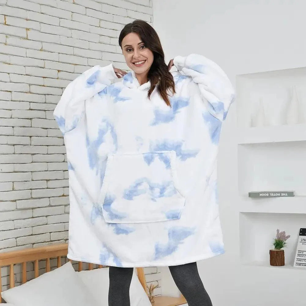 Oversized Sherpa Wearable Blanket Hoodie — Cozy Holiday Gift